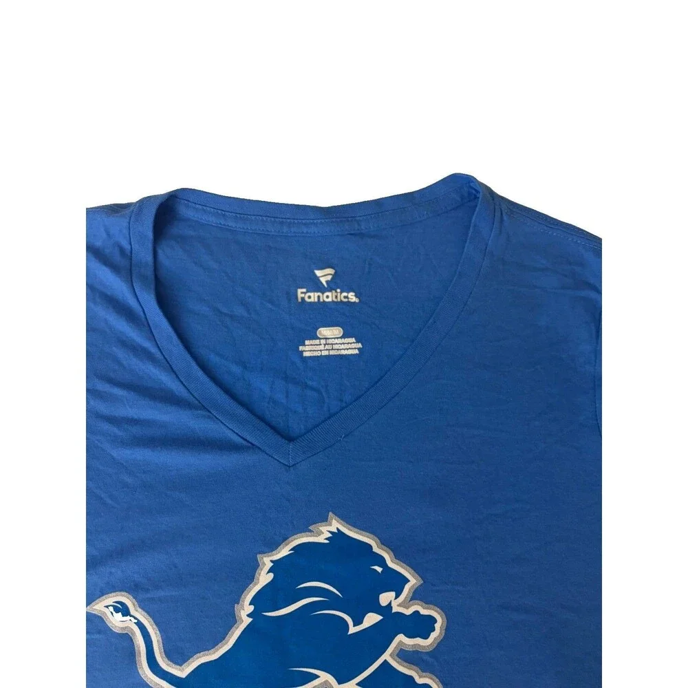Detroit Lions Aidan Hutchinson #97 Fanatics Women's M Blue V- Neck T-Shirt NWT
